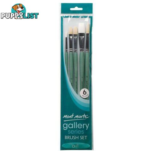 Mont Marte Gallery Series Brush Set Oils 6pcs - 9328577016820