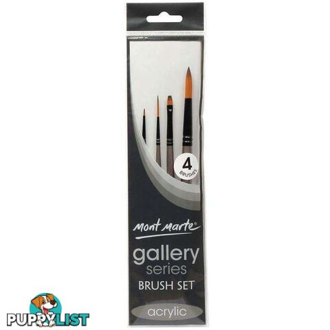 Mont Marte Gallery Series Brush Set Acrylic 4pcs - 9328577016707