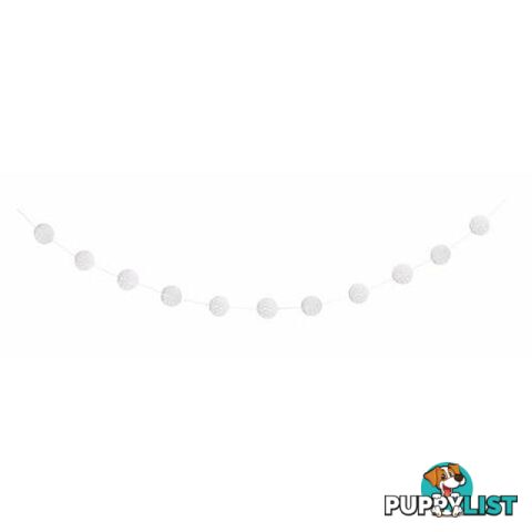 Honeycomb Ball Garland 2.13m (7) - Bright White - 011179633814