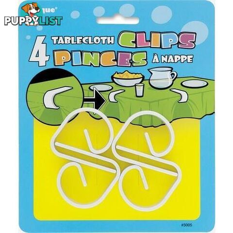 4 White Tablecover Clips - 011179050055