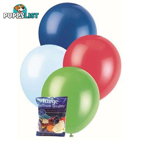 Round Balloons 25 Assorted Colors 30cm - 9311965025207