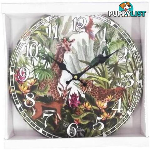 Decorative Print Wall Clock Jungle 32cmD - 800834