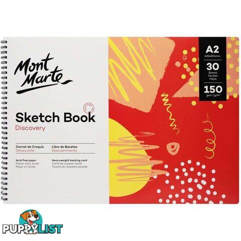 Mont Marte A2 Sketch Book 150gsm 30 Sheets - 9328577039355