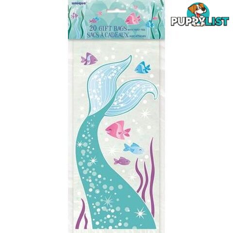 Mermaid 20 Cello Bags 28cm H x 13cm W (11 x 5) - 011179583331