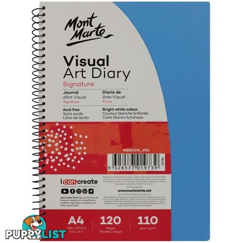 Mont Marte A4 Visual Art Diary PP Coloured Cover - 9328577019739