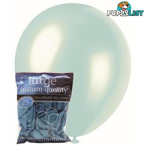 Blue - 25 x 30cm (12) Pearl Balloons - 9311965025870