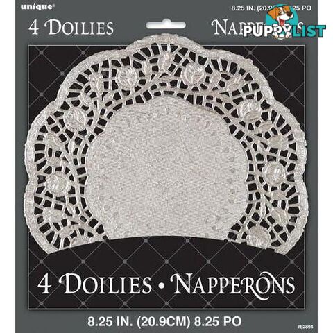 Foil Doilies 20.9cm (8.25) Silver - 011179628940