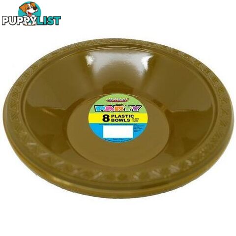 Gold 8 x 18cm (7) Plastic Bowls - 9311965343356