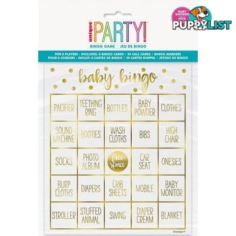 Oh Baby Foil Stamped Bingo Kit For 8 - 011179734108