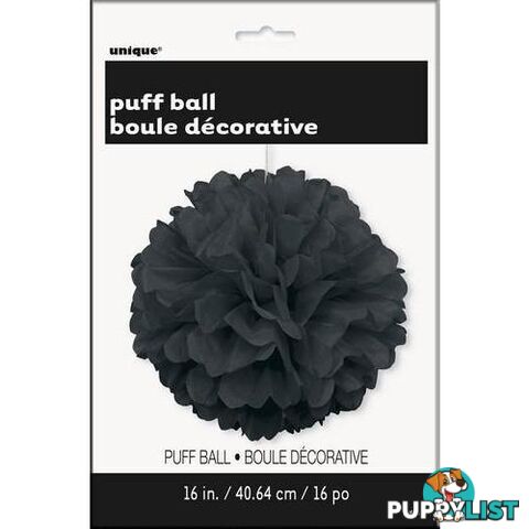 Puff Ball Decor Midnight Black 40cm (16) - 011179642700