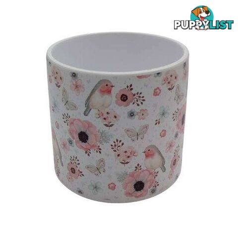 Large Pot Animal Range 16x14cm Bird and Flower Design - 801036