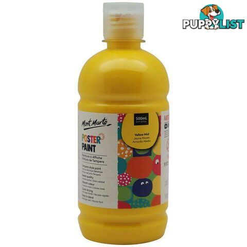 Poster Paint 500ml (16.91oz) - Yellow Mid - 9328577035654