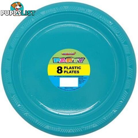 Caribbean Teal 8 x 23cm (9) Plastic Plates - 9311965327516