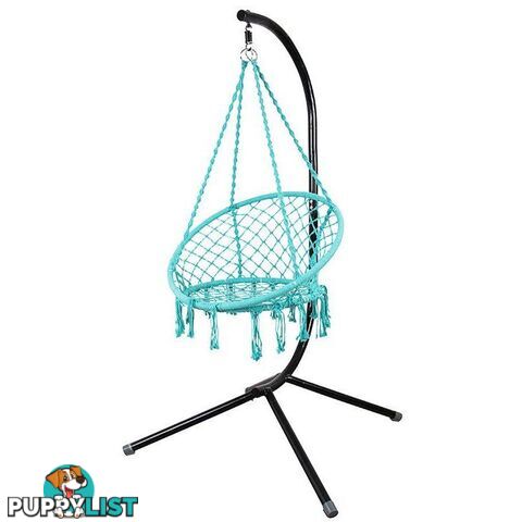 Macarame Turquoise Chair With Stand - 9333527605757