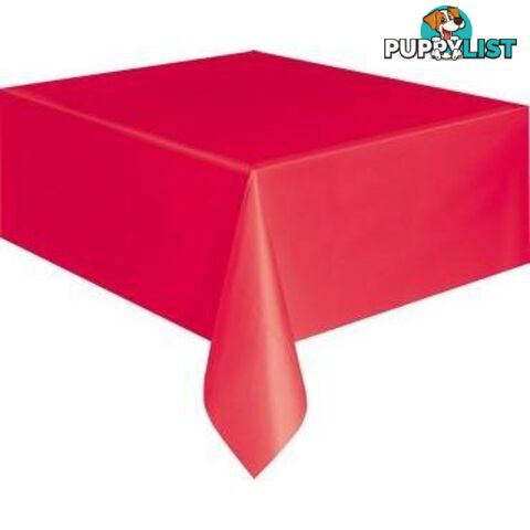 Ruby Red Unique Plastic Tablecover Rectangle 137cm x 274cm (54 x 108) - 011179050949