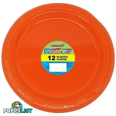 Pumpkin Orange 12 x 18cm (7) Plastic Plates - 9311965320715