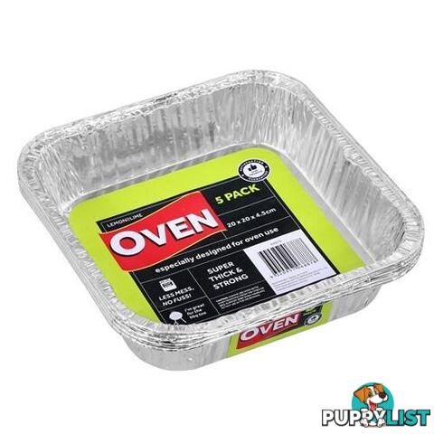 Square Foil Oven Trays 20x20x5cm 5Pk - 9340957068878