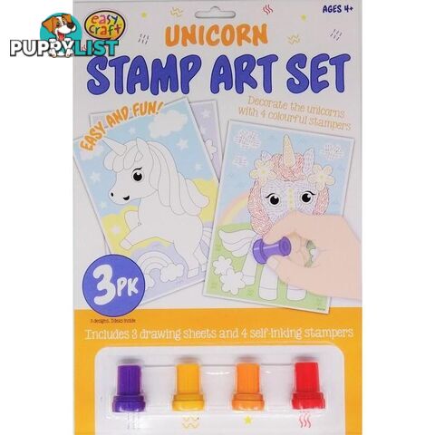 Stamp Art Kit 3Pk Assorted 4 Designs - 800679