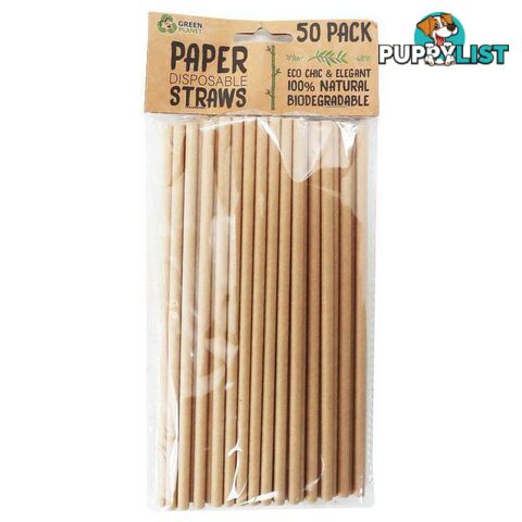 Eco Paper Party Disposable Straws 50 Pack - 9328644052119