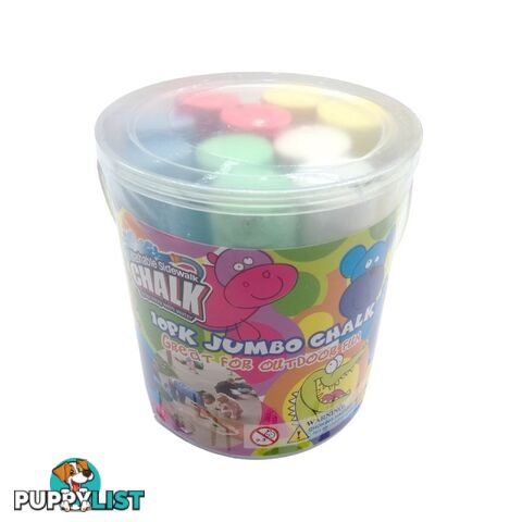 10PK Jumbo Chalk In Plastic Tub - 9332625003731