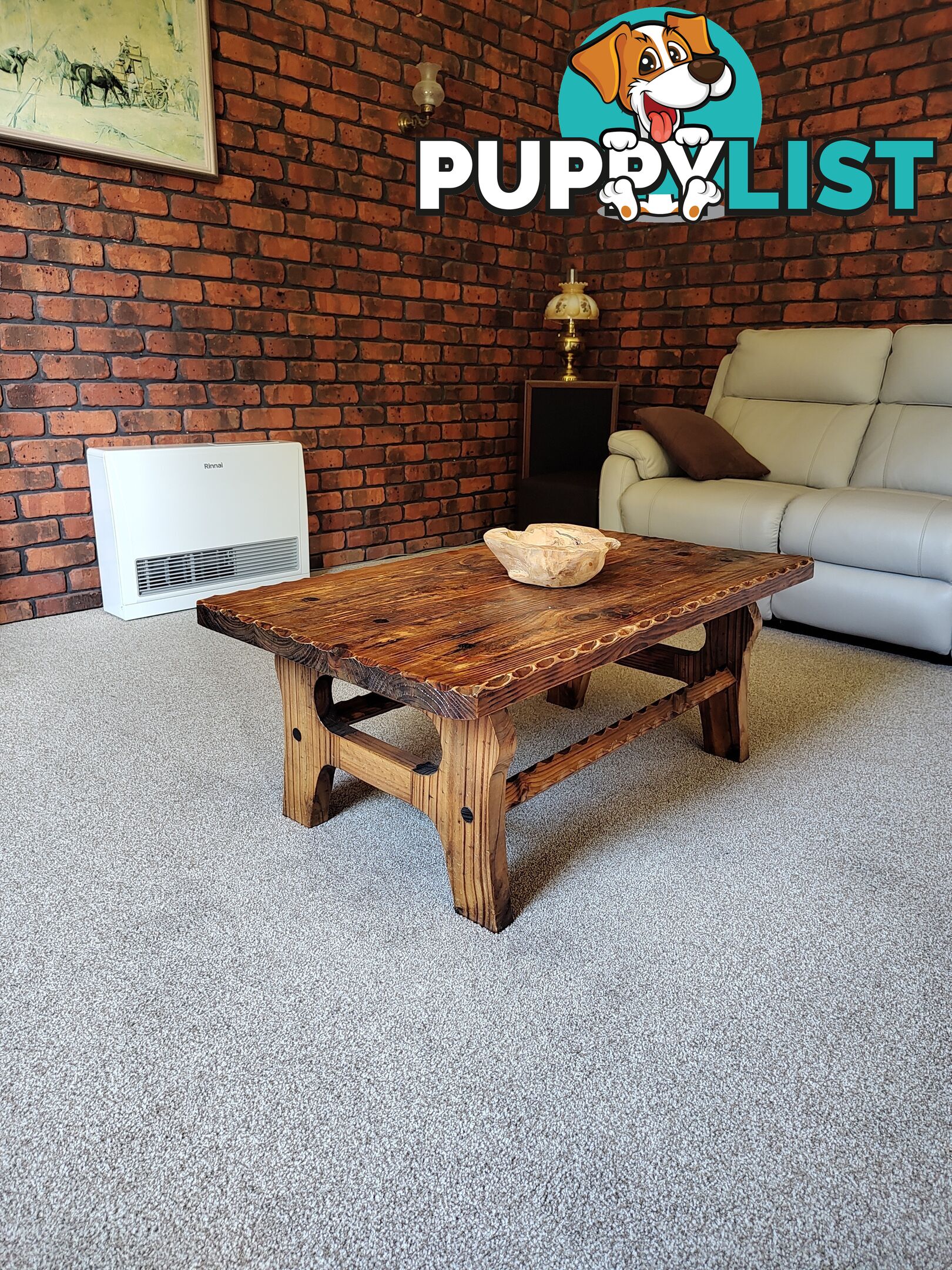 SOLID HEAVY TIMBER COFFEE TABLE