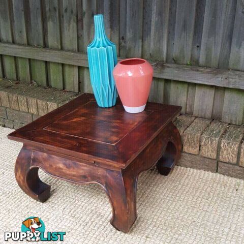 Distressed Timber Square Coffee Side Table