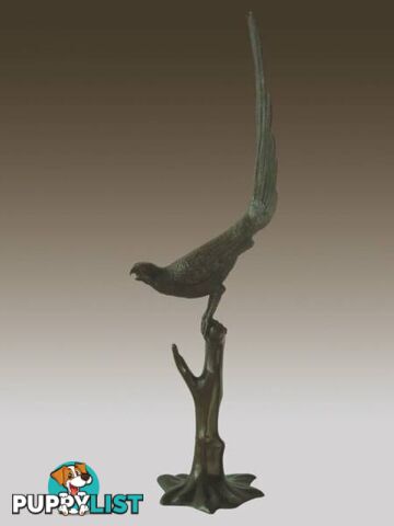 Pheasant On Tree Sculpture Art Deco