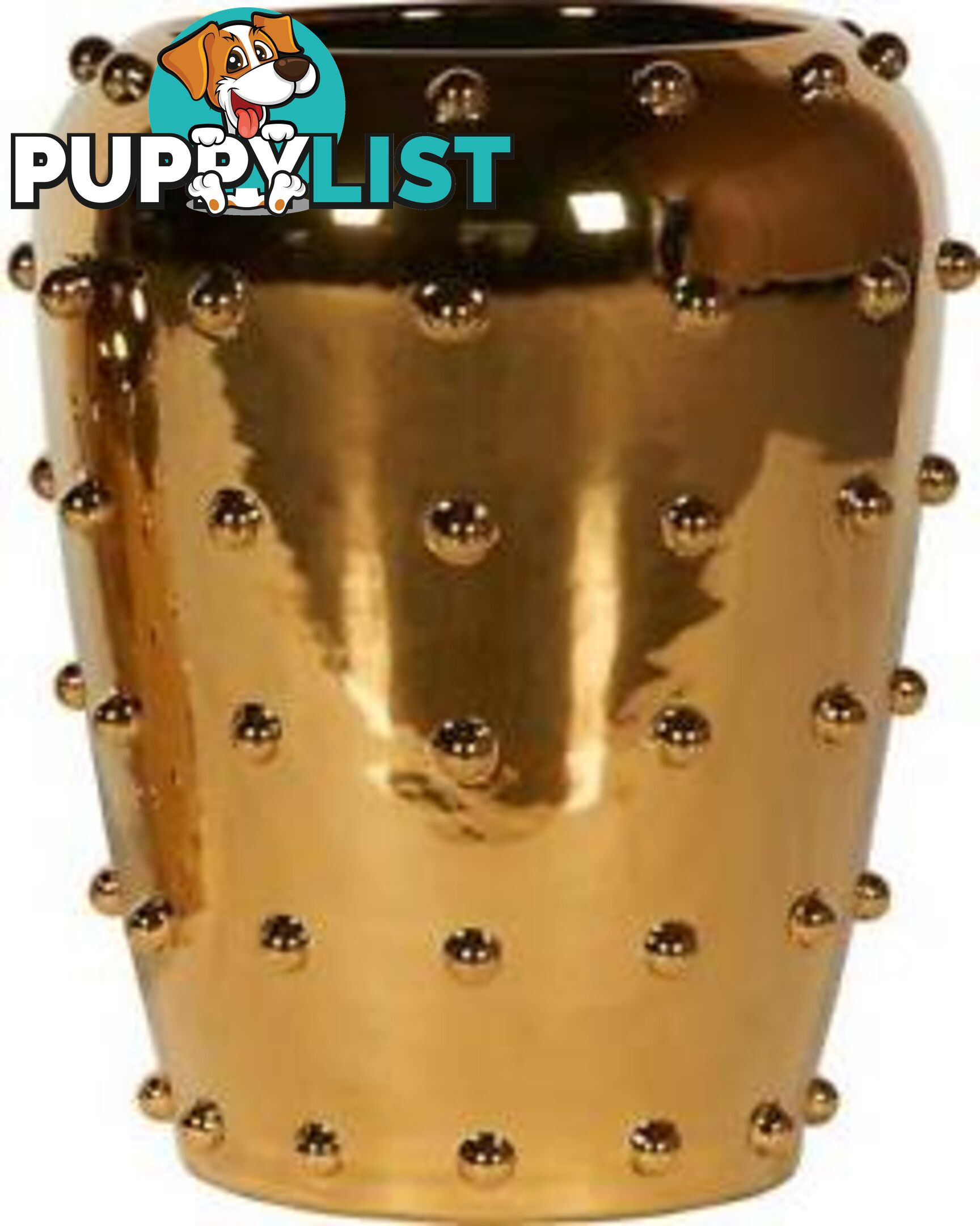 Large Sunset Gold Studded Ceramic Vase