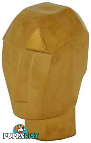 Geometric Face Sculpture: Sunset Gold