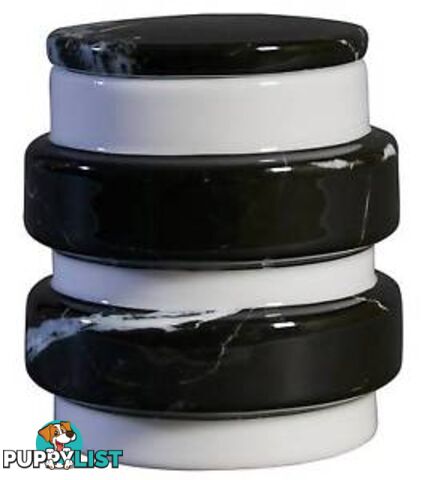 Container : Medium Black Marble Decal On Stool