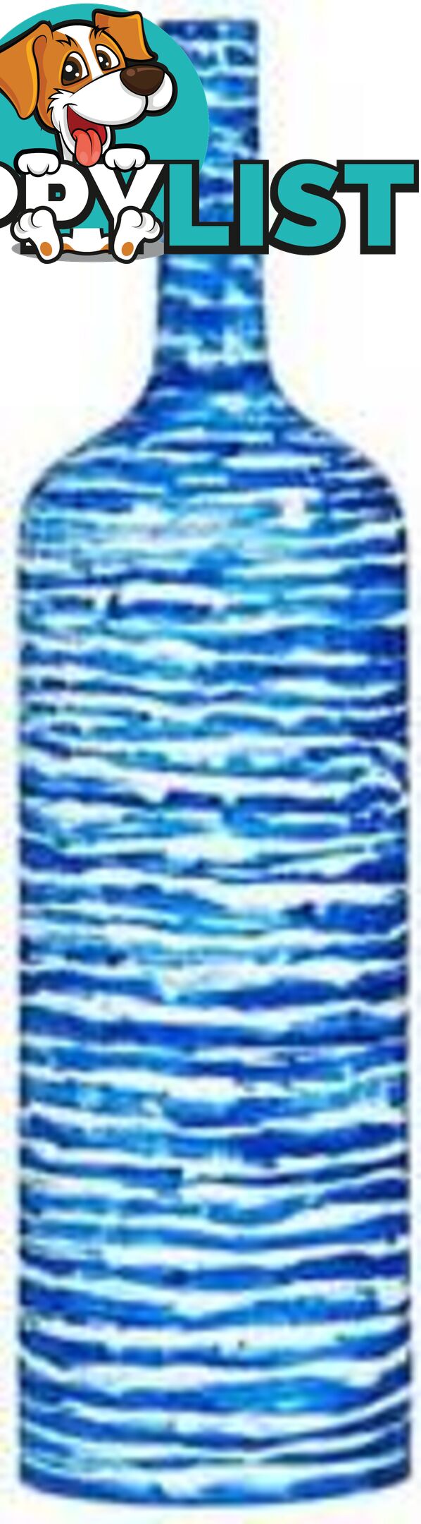 Blue And White Porcelain Bottle: Horizontal Lines