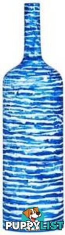 Blue And White Porcelain Bottle: Horizontal Lines