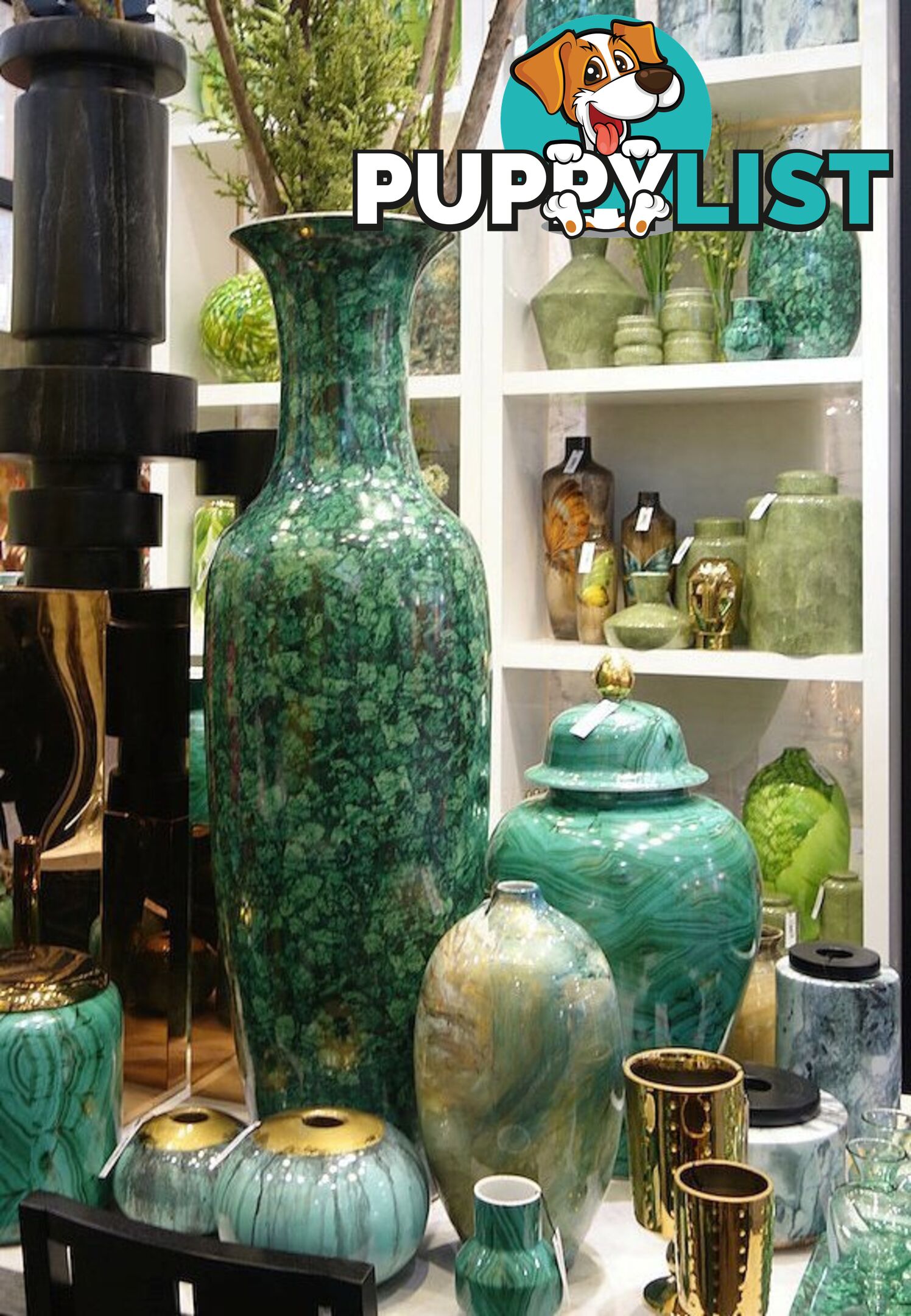 Large Container : green shagreen