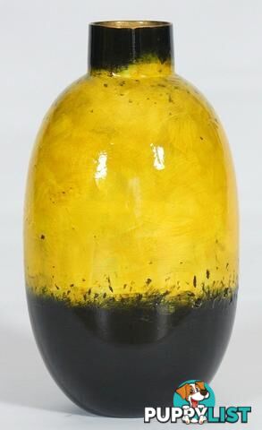 Large Hand Painted Texture Vase Brown And Black