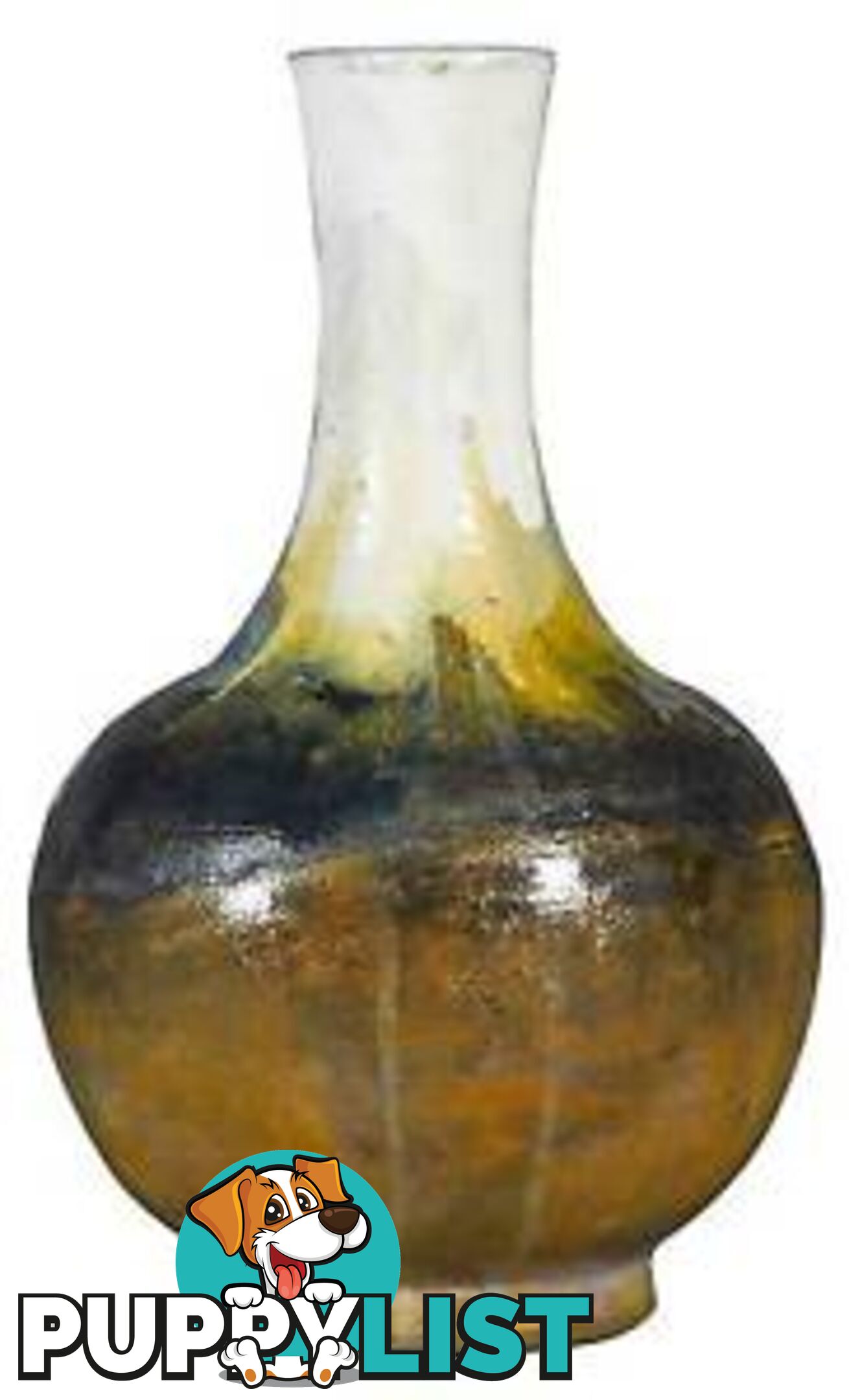 Textured Tydria Hand Painted Ceramic Vase: Pastel Ice, Brown Rust