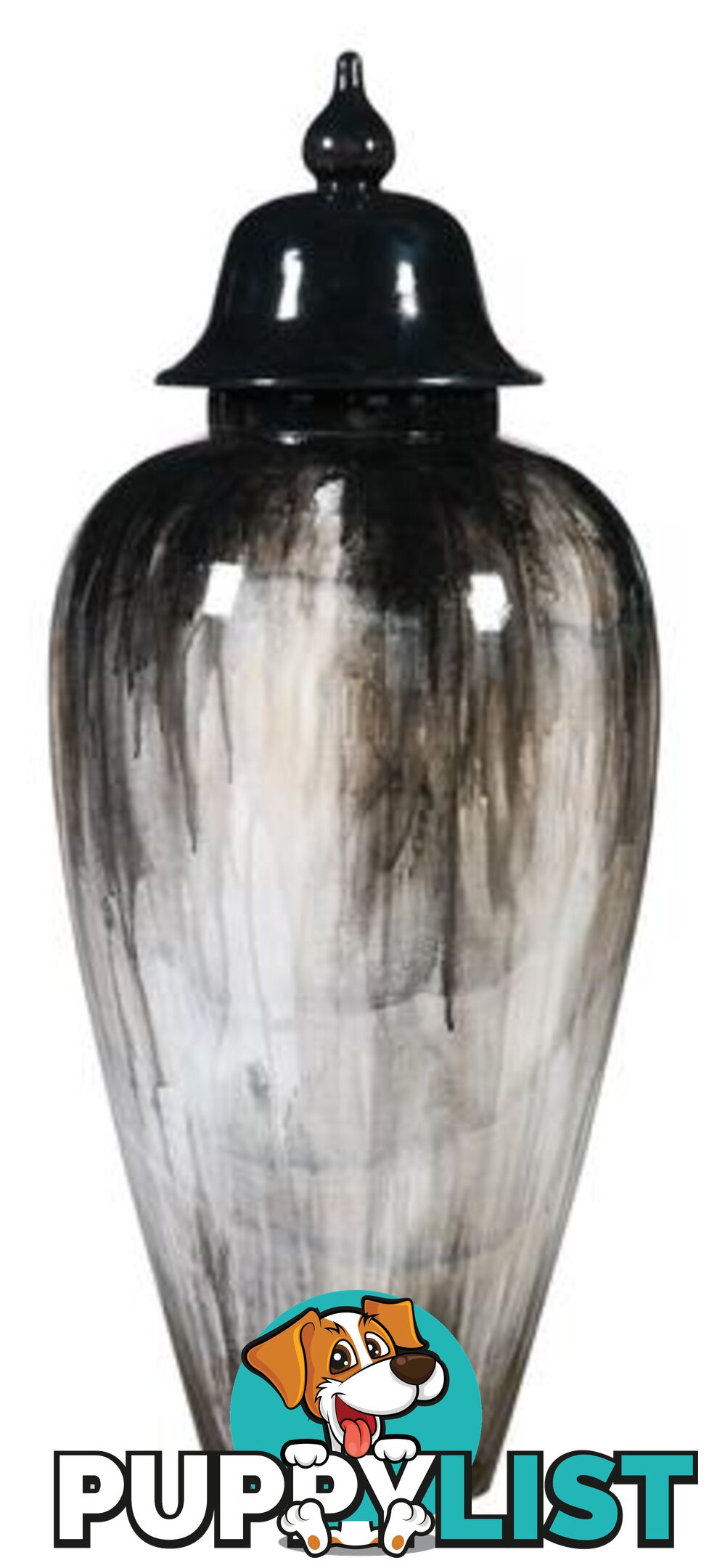 Large Ash Gradient Capped Wooden Urn