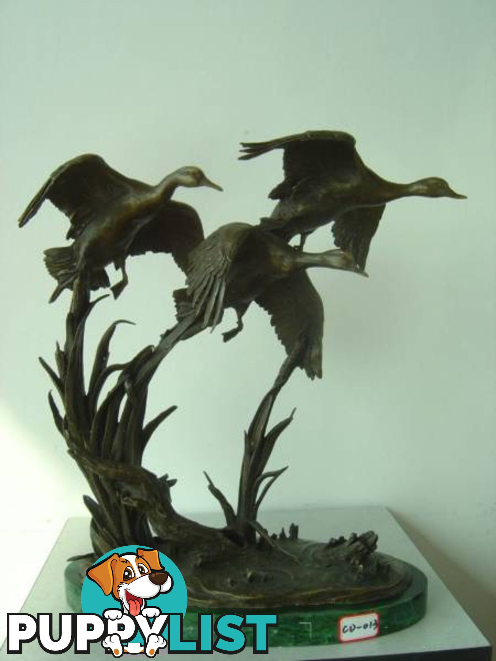 Three Flying Ducks Bronze Sulpture