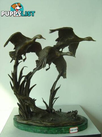 Three Flying Ducks Bronze Sulpture