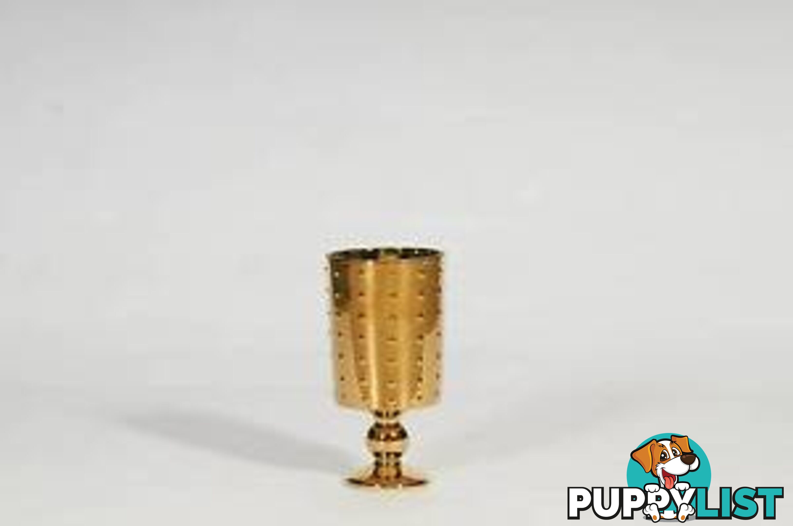 Large Decorative Footed Gold Ceramic Vase