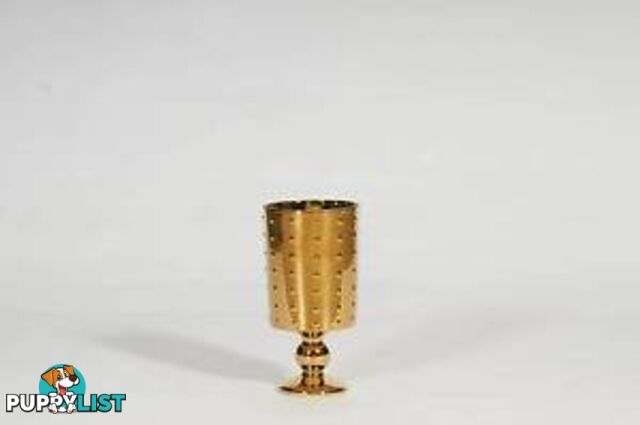 Large Decorative Footed Gold Ceramic Vase