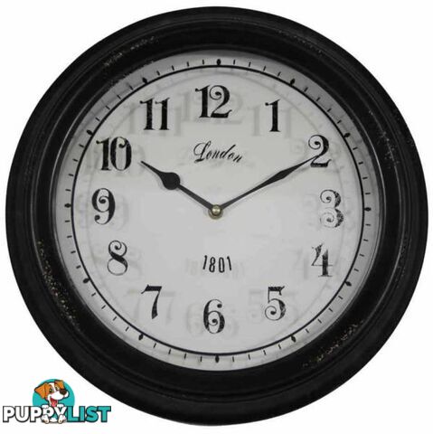 Large 37.5 Cm Round "London 1801" wall Clock