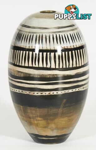 Handpaintned Wooden Vase: Dawn And Dusk