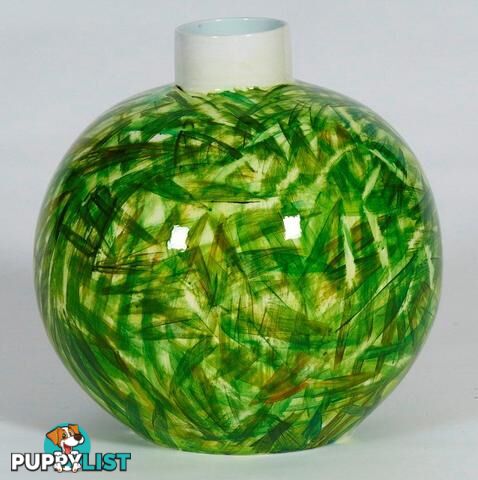 Handpainted Vase: Bamboo Leaves