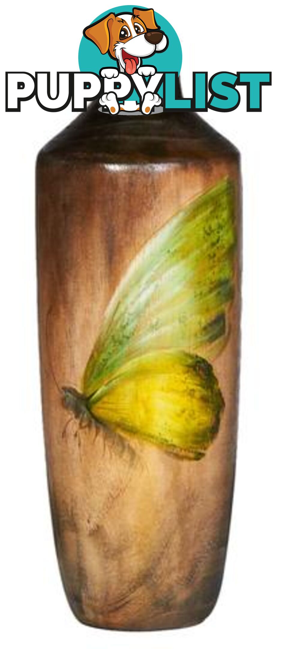 Small Handpainted Butterfly: Gradient Wooden Vase