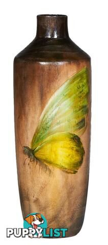 Small Handpainted Butterfly: Gradient Wooden Vase