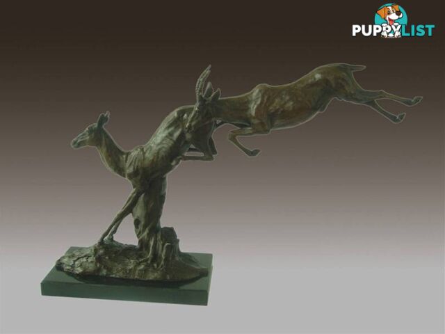 Ibex Bronze And Marble Sculpture