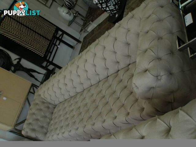 Large Fully Tufted Three-Seater Sofa www.trojanhomeware.com.au