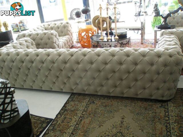 Large Fully Tufted Three-Seater Sofa www.trojanhomeware.com.au