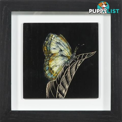 Framed Handpainted Panel: Butterfly