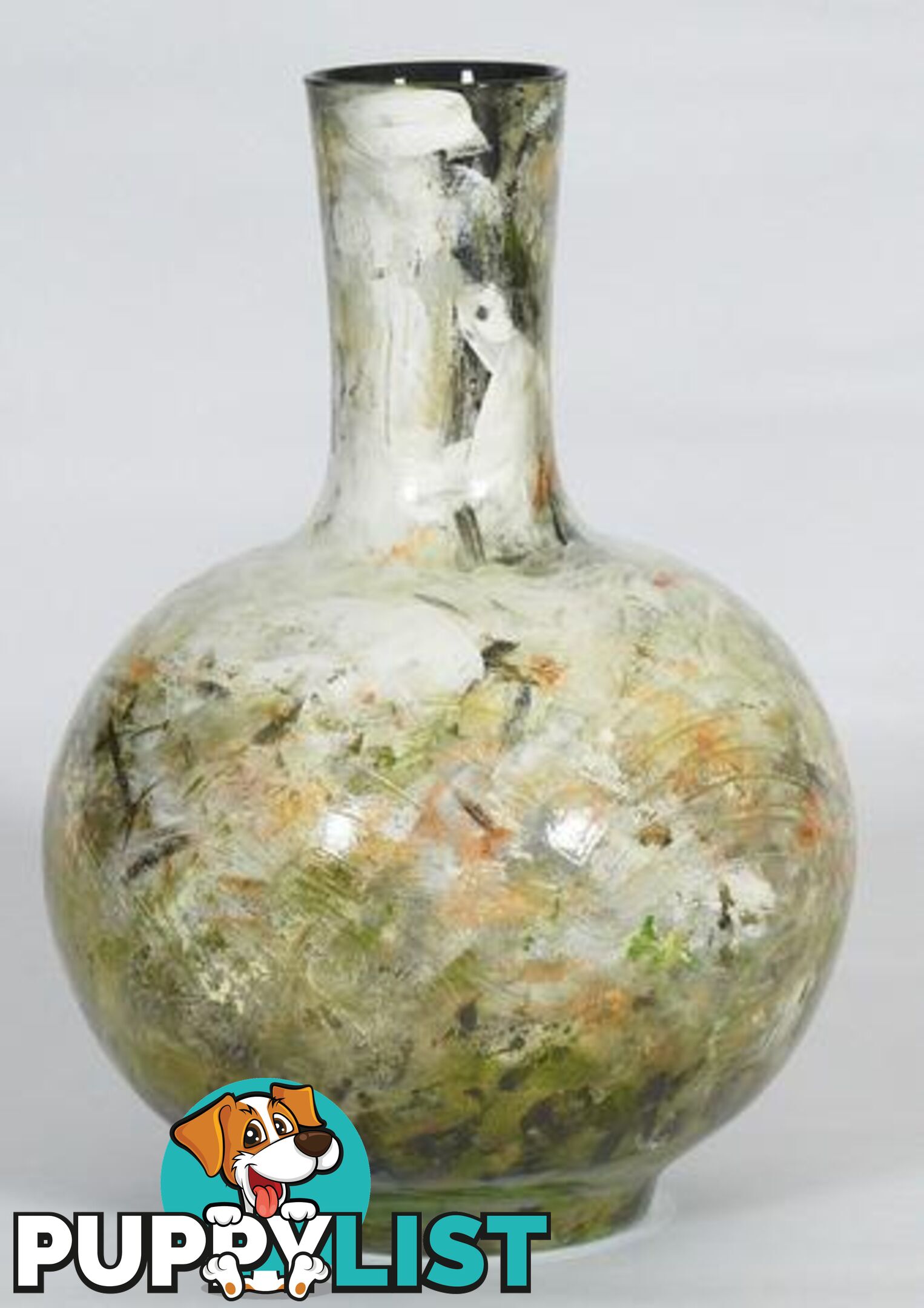 Large Vintage Hand PaintedTexture Vase